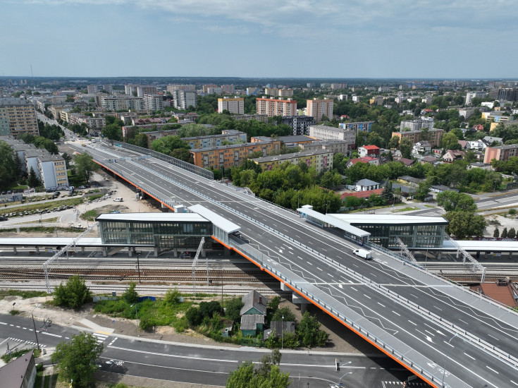 nowy przystanek, nowa infrastruktura, Radom Wschodni, nowy wiadukt drogowy, widok z lotu ptaka, ul. Żeromskiego