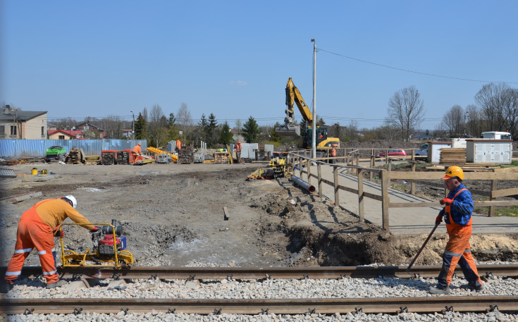 stacja, wiadukt kolejowy, prace torowe, nowa infrastruktura, Dąbrowa Górnicza