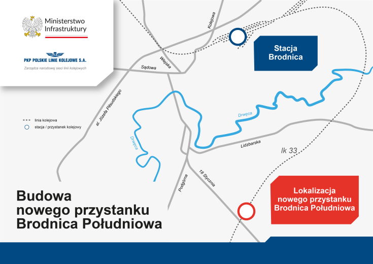 przetarg, prace budowlane, mapa, nowa infrastruktura, Program Przystankowy, Brodnica Południowa