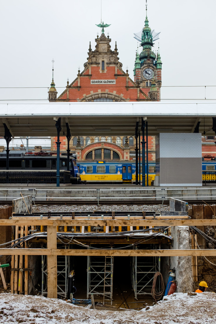 POIiŚ 2014-2020, tunel, Gdańsk Główny, budowa peronu, modernizacja stacji