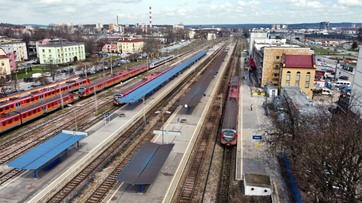 stacja, Kielce, widok z lotu ptaka