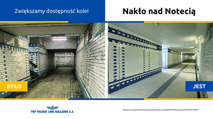 infografika, stacja, nowe przejście podziemne, nowa winda, Program Przystankowy, Nakło nad Notecią