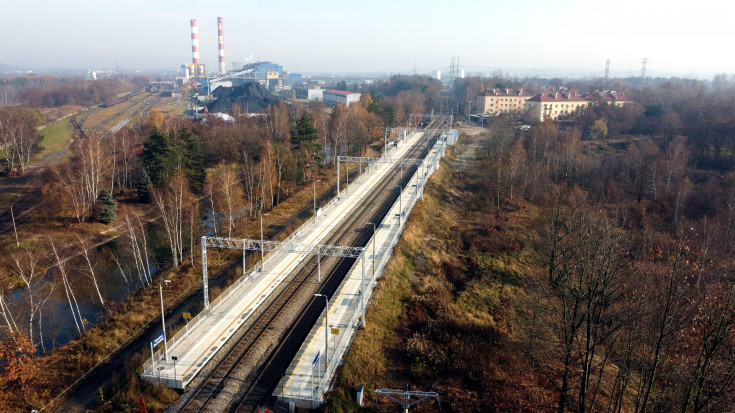 nowa infrastruktura pasażerska, przystanek, widok z lotu ptaka, Skawina Zachodnia