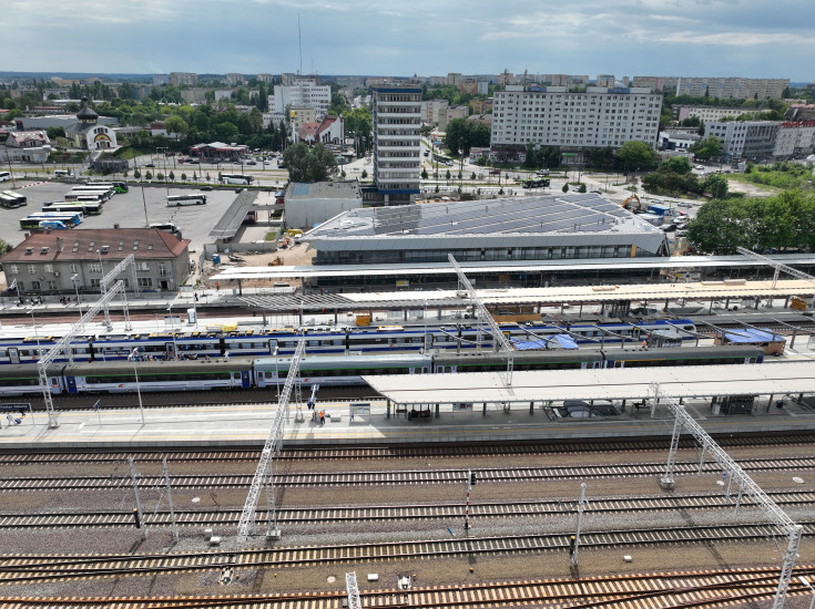 Olsztyn Główny, nowa stacja, nowa infrastruktura, widok z lotu ptaka, nowy peron