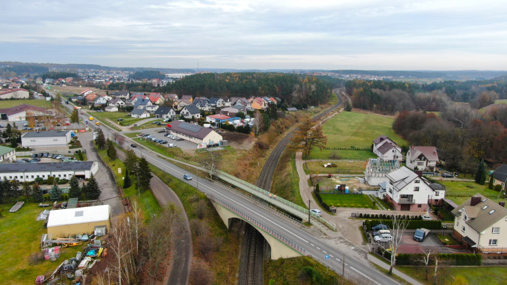 linia kolejowa, Somonino, Gdańsk Osowa, widok z lotu ptaka