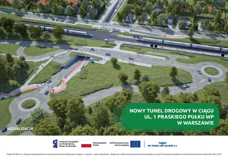 wizualizacja, budowa tunelu, Warszawa Wesoła, Praskiego Pułku