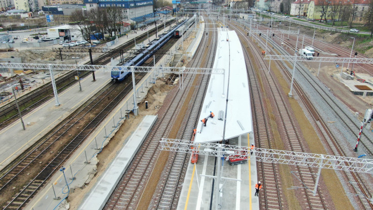 stacja, Olsztyn Główny, nowa infrastruktura, widok z lotu ptaka, nowy peron