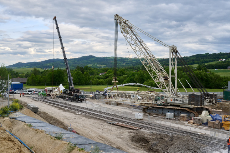 tunel, LK104, budowa, maszyna, plac budowy, inwestycja, KPO, Męcina