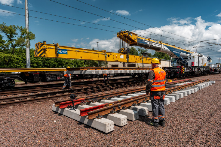 linia kolejowa, wielkopolskie, Opalenica, tor, maszyna, robotnik, KPO