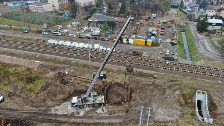 E75, Rail Baltica, skrzyżowanie bezkolizyjne, Zielonka, prace budowlane