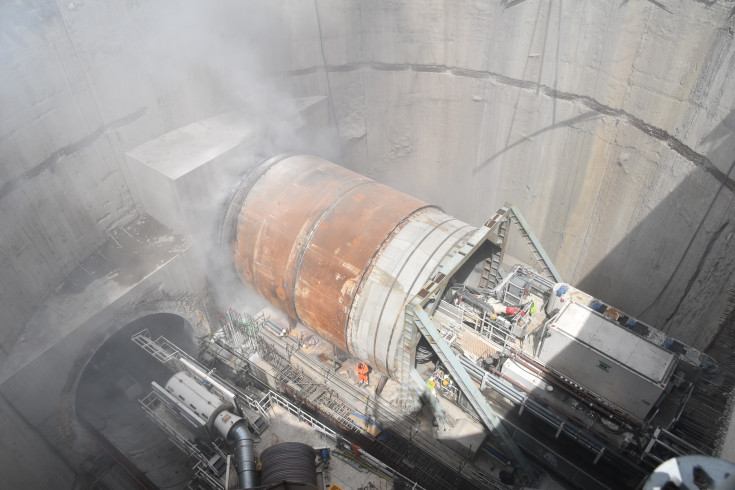 TBM, tarcza, budowa tunelu, drążenie tunelu kolejowego, Łódź Koziny