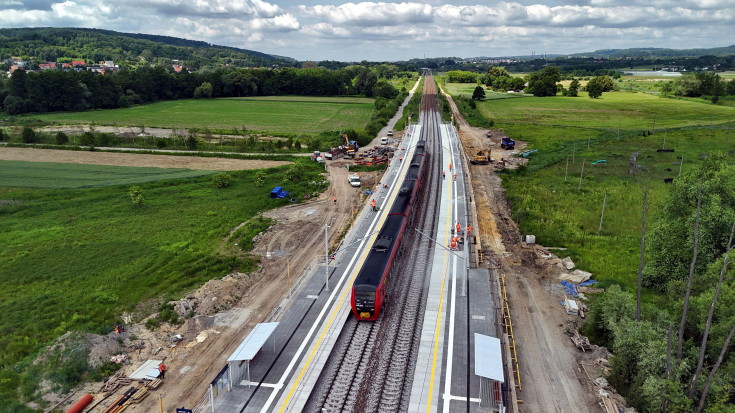 nowy przystanek, nowa infrastruktura, widok z lotu ptaka, Pisary