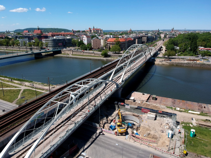 Kraków, most kolejowy, próba obciążeniowa