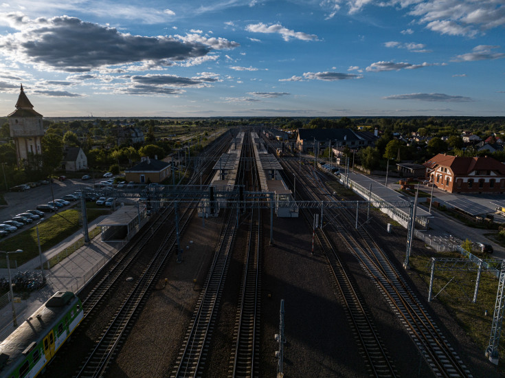 Dęblin, stacja, infrastruktura kolejowa, dron, zdjęcia z drona