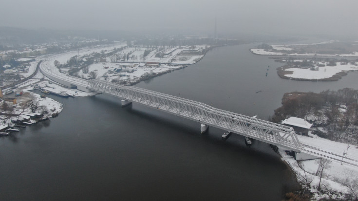 nowa infrastruktura, Wody Polskie, widok z góry, most na Regalicy