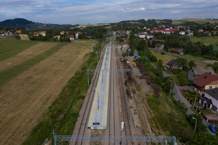 stacja, POIiŚ 2014-2020, LK97, Stronie, kolejowa zakopianka, nowy peron