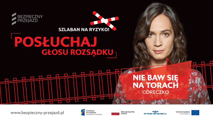 bezpieczny przejazd, bezpieczeństwo, kampania społeczna, przejazd kolejowo-drogowy, materiał informacyjny, materiał edukacyjny, szlaban na ryzyko, plakat, banner, ambasadorka bezpieczeństwa, ambasadorki bezpieczeństwa, ambasadorzy bezpieczeństwa