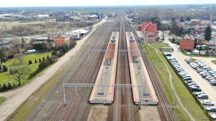 stacja, Pszczółki, widok z lotu ptaka