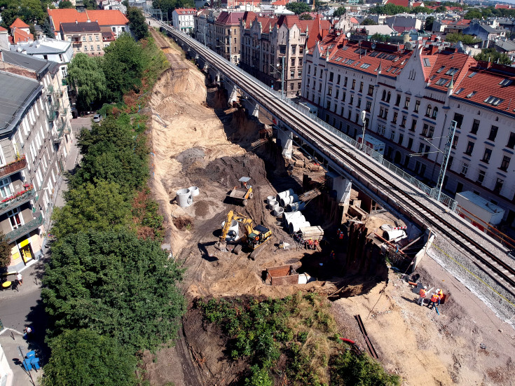 Kraków, nowy przystanek, nasyp, nowy tor