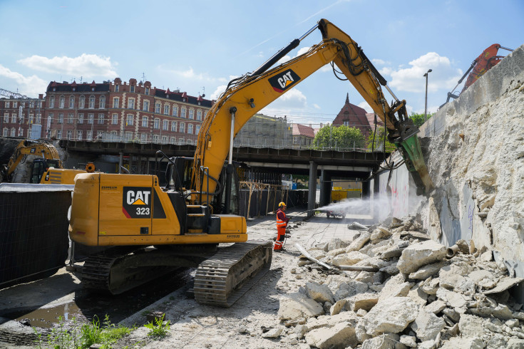 wiadukt, przebudowa, stacja, tor, dźwig, Katowice, katowicki węzeł kolejowy, Mikołowska