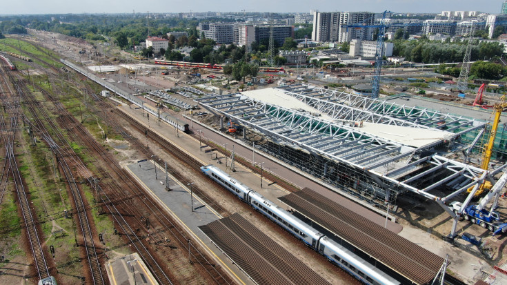 Warszawa Zachodnia, linia średnicowa, warszawska linia średnicowa, Budimex, modernizacja stacji, dron, WWK