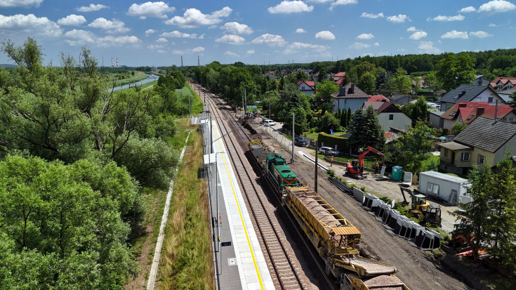 LK94, prace utrzymaniowe, widok z lotu ptaka, Zelczyn