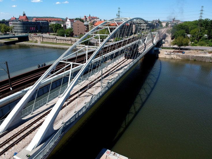 Kraków, most kolejowy, próba obciążeniowa