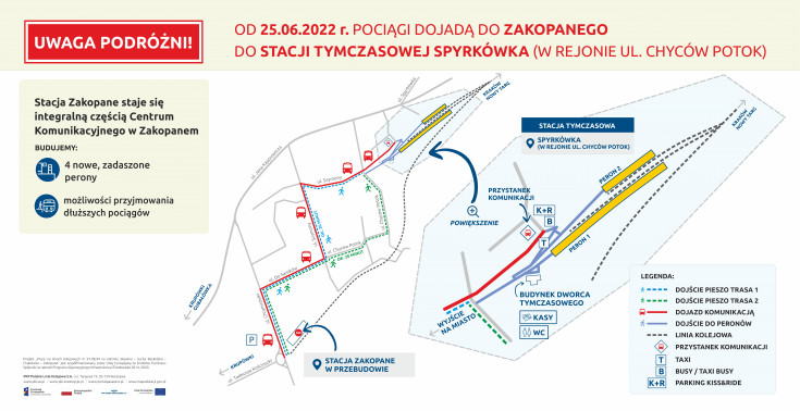 Zakopane, nowa infrastruktura, pociąg pasażerski, prace na linii, kolejowa zakopianka, Spyrkówka