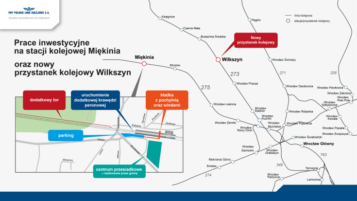 stacja, porozumienie, mapa, nowa infrastruktura, przystanek, Wilkszyn, Miękinia