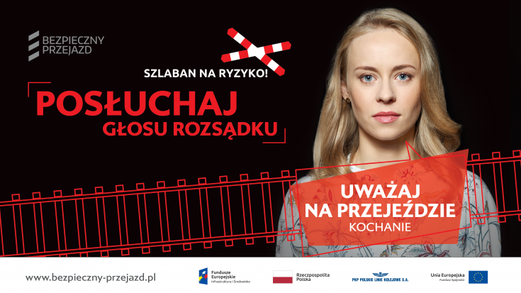 bezpieczny przejazd, bezpieczeństwo, kampania społeczna, przejazd kolejowo-drogowy, materiał informacyjny, materiał edukacyjny, szlaban na ryzyko, plakat, banner, ambasadorka bezpieczeństwa, ambasadorki bezpieczeństwa, ambasadorzy bezpieczeństwa