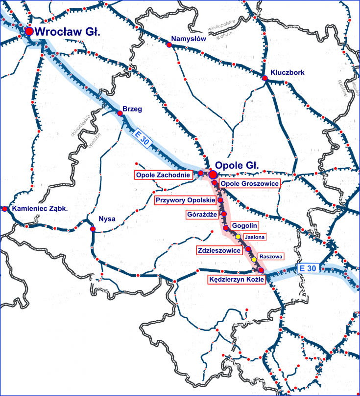 Kędzierzyn-Koźle, mapa, Opole Zachodnie, nowa infrastruktura, LK30