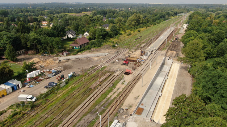 prace budowlane, Dąbrowa Górnicza Strzemieszyce, nowe przejście podziemne, nowa infrastruktura, widok z lotu ptaka