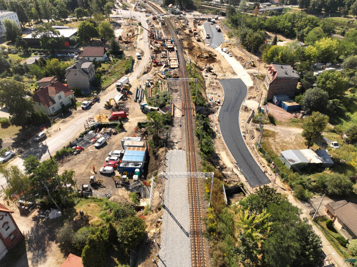stacja, nowa infrastruktura, widok z lotu ptaka, nowy peron, Gliwice Łabędy