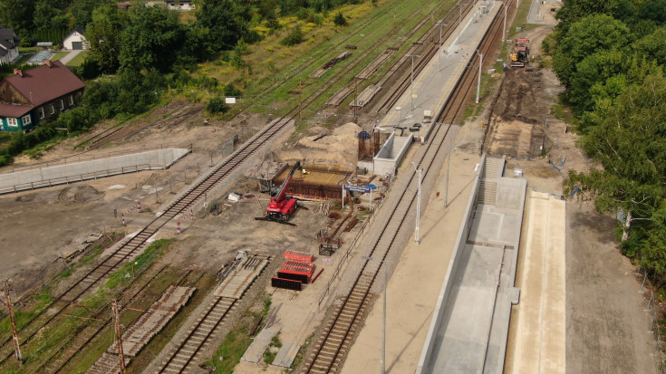 prace budowlane, Dąbrowa Górnicza Strzemieszyce, nowe przejście podziemne, nowa infrastruktura, widok z lotu ptaka