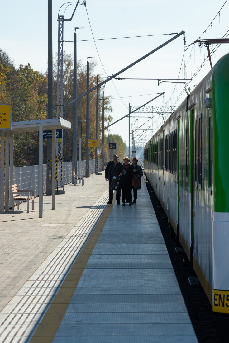 POIiŚ 2014-2020, LK8, Krężel, nowa infrastruktura pasażerska, przebudowany przystanek, zmodernizowany peron, nowy peron