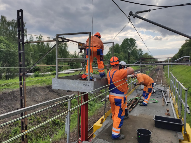 Bytom, przewóz towarów, nowa sieć trakcyjna, nowy rozjazd, nowe urządzenie SRK, nowy tor, Biskupice