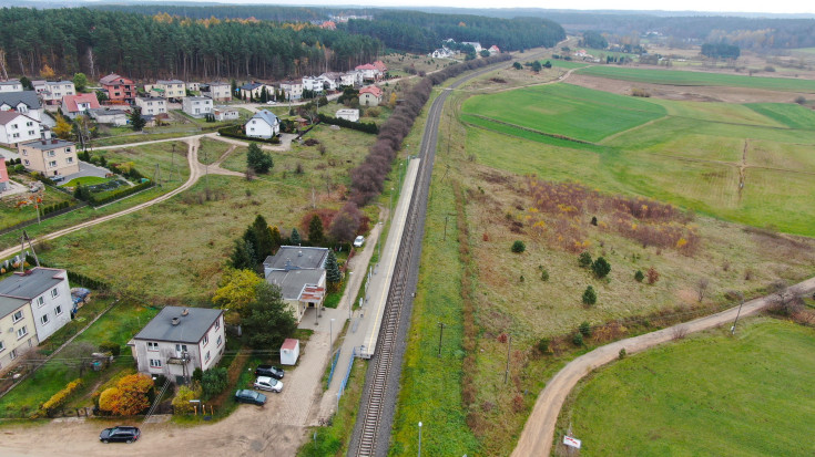 przystanek, widok z lotu ptaka, Kiełpino Kartuzkie