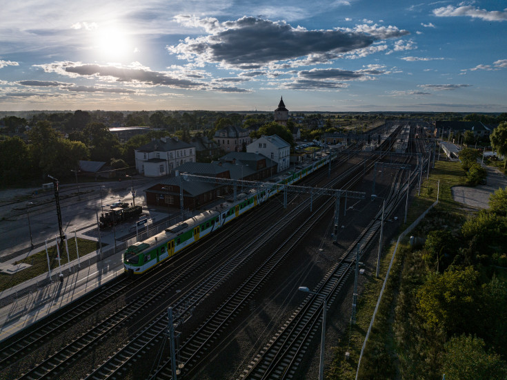 Dęblin, stacja, infrastruktura kolejowa, dron, zdjęcia z drona