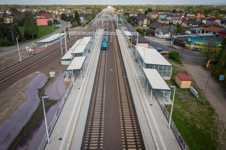 E30, E65, nowa infrastruktura, Zabrzeg, widok z lotu ptaka, nowy peron