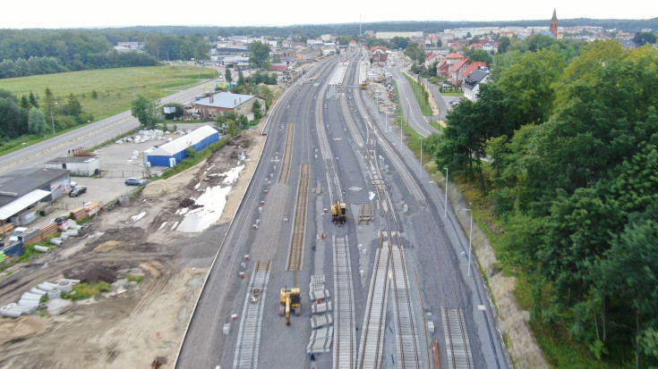 stacja, Kartuzy, maszyna, nowy układ torowy