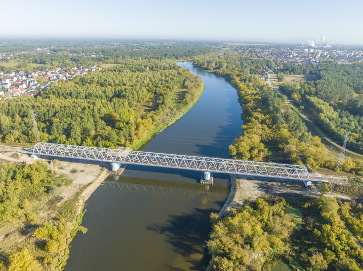 most, Narew, nowa infrastruktura, powrót pociagów, widok z lotu ptaka