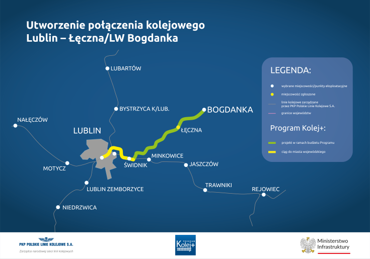 infografika, dokumentacja projektowa, Chełm, podpisanie umowy, Kolej+, nowe połączenia kolejowe, LK81, Włodawa