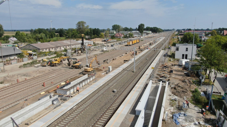 E75, Rail Baltica, Szepietowo, prace na linii, prace ciężkiego sprzętu