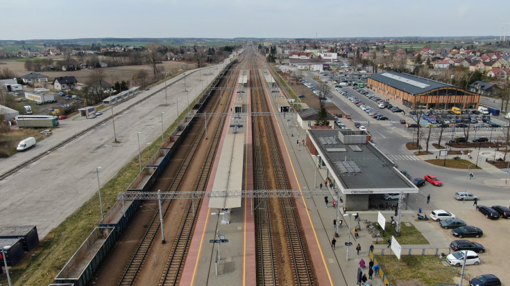 stacja, Ciechanów, widok z lotu ptaka