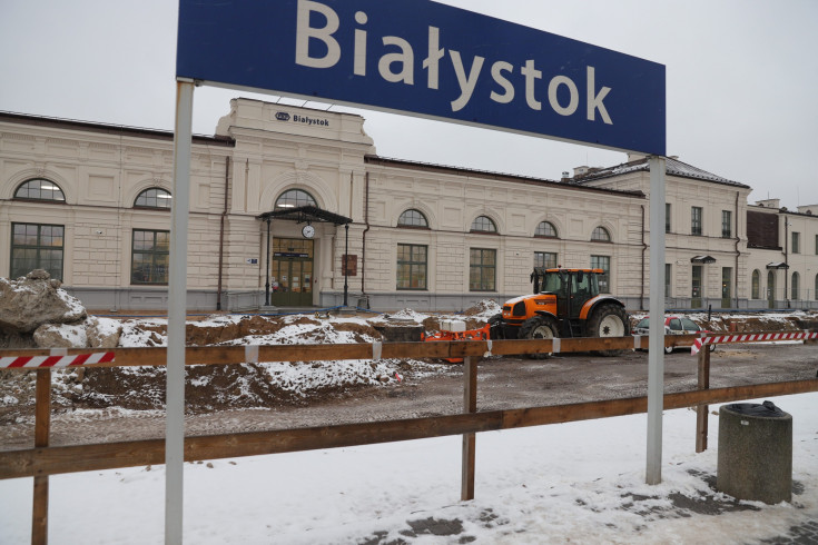 E75, Białystok, prace na stacji kolejowej