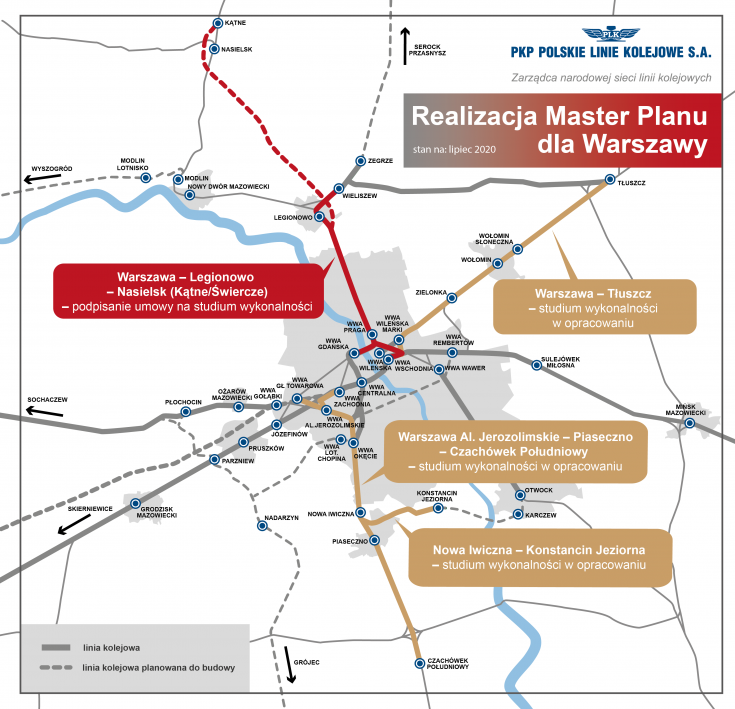 Warszawa, infografika, studium wykonalności, Legionowo, dodatkowy tor, WWK, obszar roboczy