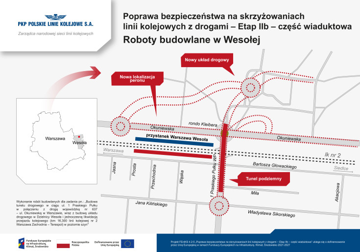 mapa, budowa tunelu, Warszawa Wesoła, Praskiego Pułku