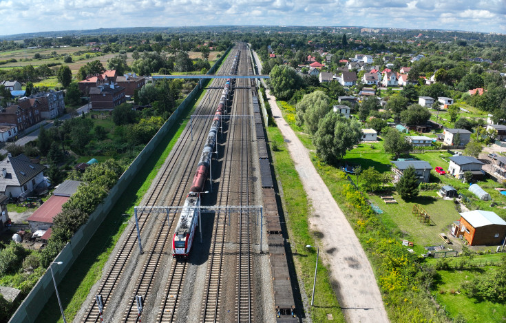 LK226, Gdańsk Olszynka, nowe urządzenie SRK, widok z lotu ptaka, stacja towarowa