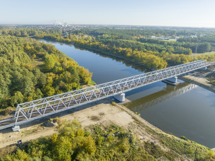 most, Narew, nowa infrastruktura, widok z lotu ptaka