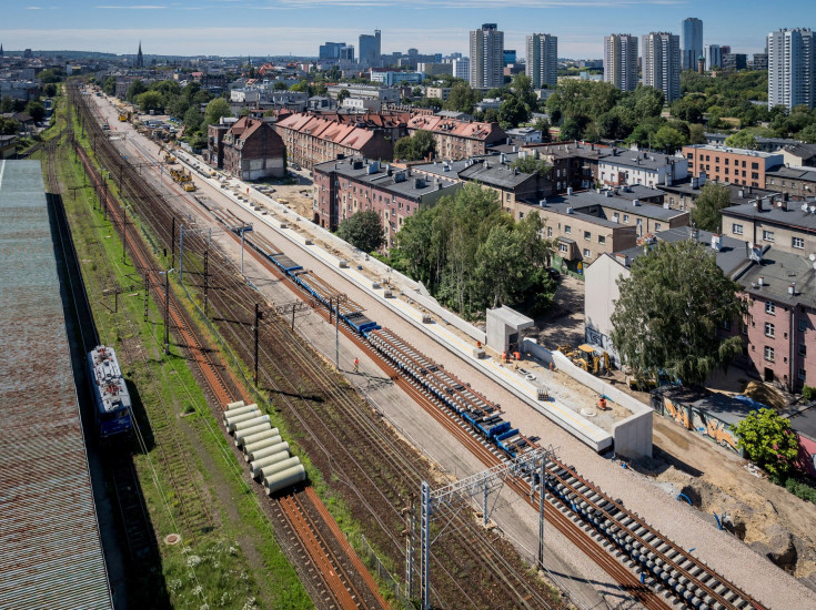 E65, Katowice, nowy wiadukt, nowa infrastruktura, katowicki węzeł kolejowy, widok z lotu ptaka